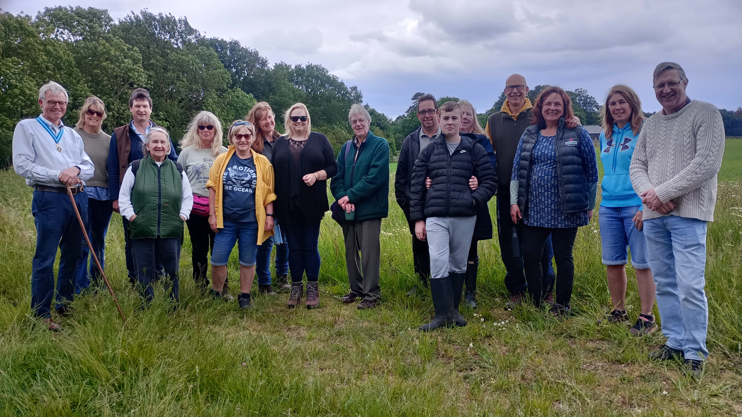 People on a countryside walk.