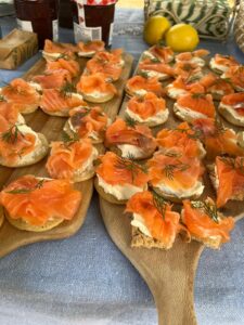 Smoked Salmon Blinis.
