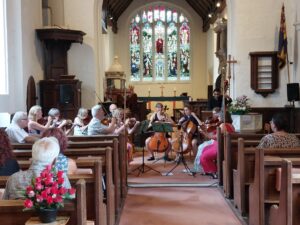 String orchestra playing pizzicato.