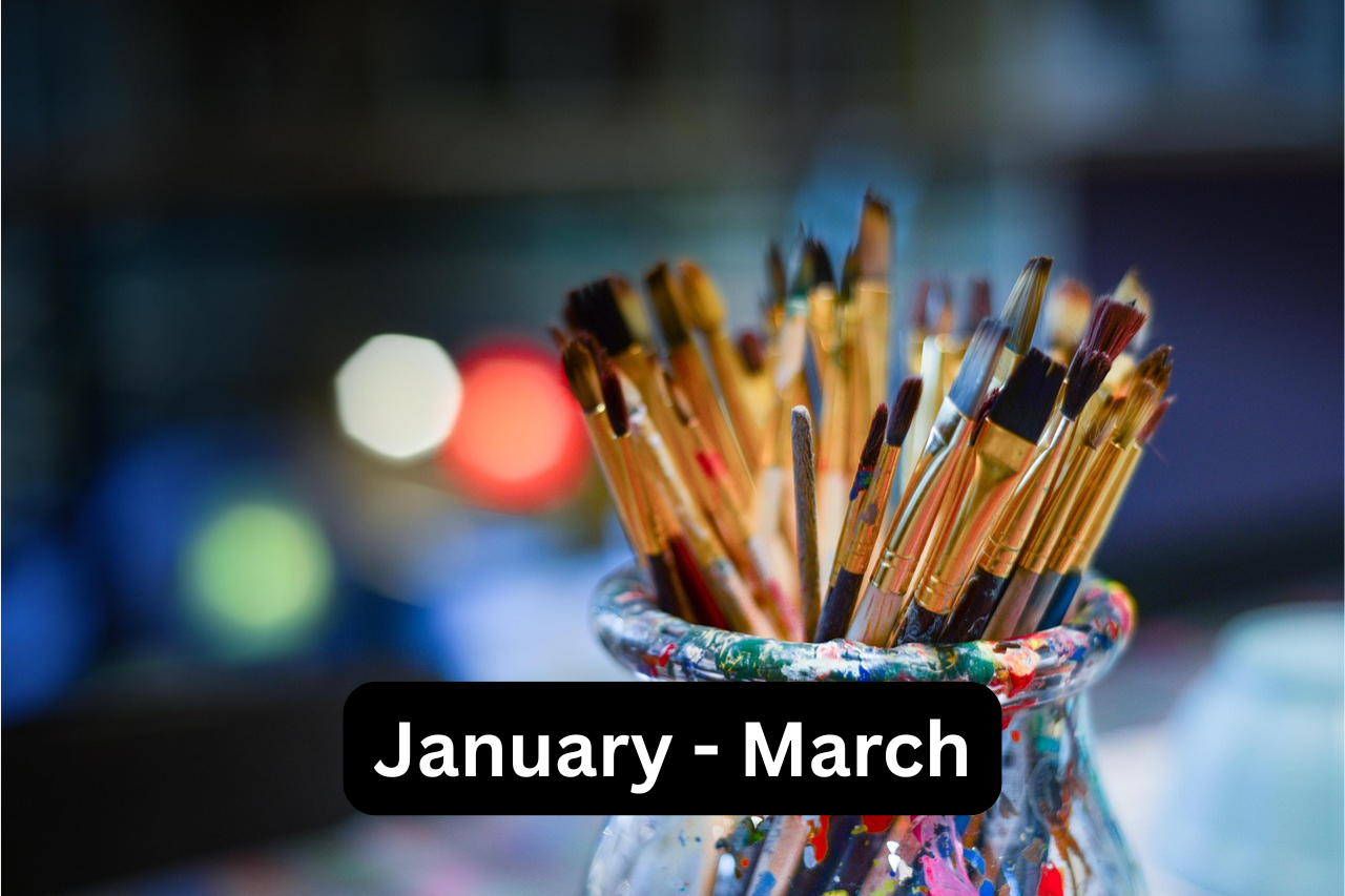 Paint brushes in a jar.